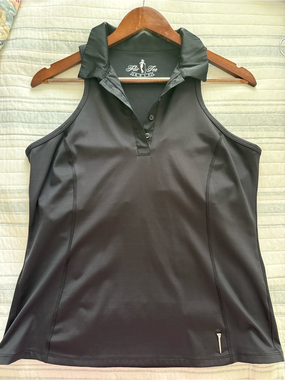 Flir Tee Golf Sleeveless Polo Tank Top in Black size L